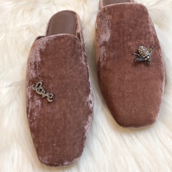 Joie Jadine Embellished Pink Velvet Mule - Picture 2 of 8